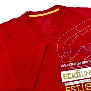 ECKO UNLTD. Red Short Sleeve V-Neck‎ Graphic T-Shirt No Size